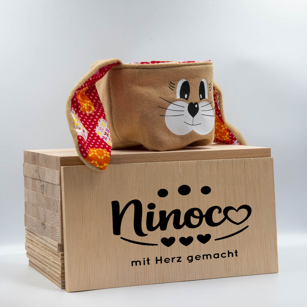 Osterkörbchen Braun (rot gemustert)